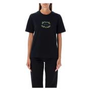 Burberry Blommig broderad logotyp T-shirt Black, Dam