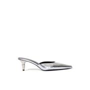 Proenza Schouler Silver Spike Mule Sandal Spetsig Klack Gray, Dam