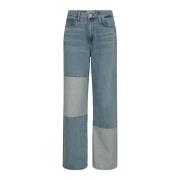 MOS Mosh Retroinspirerade Block Jeans i Mid Blue Blue, Dam