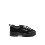 Gr10K Svarta Mocka Sneakers med Ibq® Detaljer Black, Herr