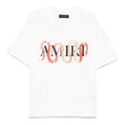 Amiri Vit Crew Neck T-shirt Front Print White, Herr