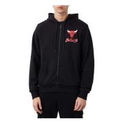 New Era NBA Chicago Bulls Script Logo FZ Hoodie Black, Herr