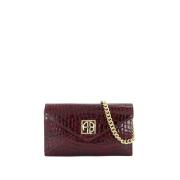 Anine Bing Burgundy Läder Liten Clutch Axelväska Red, Dam