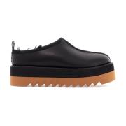 Stella McCartney Eco-läder Flatform Mules med Tyg Trim Black, Dam