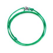 Nialaya Green Wrap-Around String Bracelet with Sterling Silver Lock Gr...