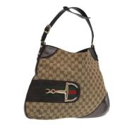 Gucci Vintage Pre-owned Canvas axelremsvskor Beige, Dam