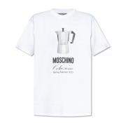 Moschino T-shirt med tryck White, Herr