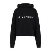 Givenchy Svart Bomull Huva Tröja Black, Dam