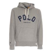 Polo Ralph Lauren Grå Fleece Logo Hoodie Aw24 Gray, Herr