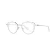 Moncler Vit Cat Eye Metall Optiska Ramar White, Dam