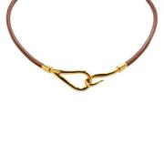 Hermès Vintage Pre-owned Laeder halsband Brown, Dam