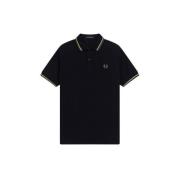 Fred Perry Polo med dubbelrandig M3600 Black, Herr