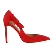 Aquazzura Röda Mocka Eleganta Högklackade Skor Red, Dam