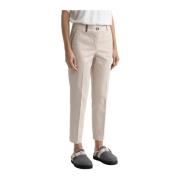 Peserico Persikoskinn gabardine cigarettbyxor Beige, Dam