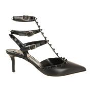 Valentino Garavani Rockstud Fotledsrem Klackar Black, Dam