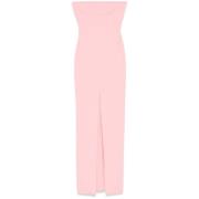 Solace London Rosa Ärmlös Crepe Klänning med Slits Pink, Dam