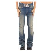 Diesel Oval D Bälte Bootcut Jeans Blue, Dam