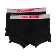 Dsquared2 Logo Boxershorts - S, Logo Midjeband Black, Herr