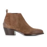 Sartore Mocka Cowboy Boots med Broderi Beige, Dam