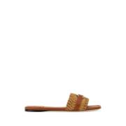 Salvatore Ferragamo Raffia Leah Tofflor Brown, Dam