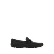 Salvatore Ferragamo Svart läder Front loafers Black, Herr