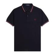 Fred Perry Slim Fit Twin Tipped Polo Navy Blue, Herr