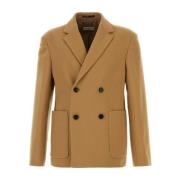 Dries Van Noten Kamelull Blazer Brown, Herr