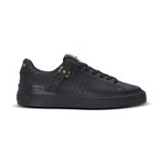 Balmain B-Court B-Buzz sneakers i präglat kalvskinn Black, Dam