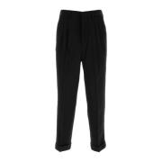 Ami Paris Svart Twill Slim Fit Byxor Black, Herr