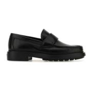 Salvatore Ferragamo Klassiska svarta läderloafers Black, Herr