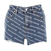 Alexander Wang Stiliga tryckta denim shorts Blue, Dam