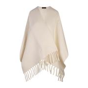 Fabiana Filippi Ivory Ullcape med Fransar White, Dam