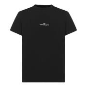 Maison Margiela Svart Bomull Jersey T-shirt med Logotyp Black, Herr