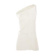 Rick Owens Asymmetrisk Sidens Jerseytopp Beige, Dam