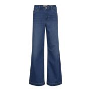 MOS MOSH Avslappnad passform hög midja deluxe jeans Blue, Dam