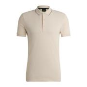 Hugo Boss Herr Piqué Bomull Polo Skjorta Beige, Herr