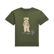 Polo Ralph Lauren Trädgård Spår Björn T-Shirt Green, Dam