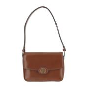 Tory Burch Blankt läder axelväska brun Brown, Dam