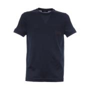 Kiton Bomull Kortärmad Logotyp T-shirt Blue, Herr