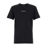 Dolce & Gabbana Midnight Blue Bomull T-shirt Blue, Herr