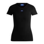 Hugo Boss Avslappnad Dam T-shirt Easy Stil Black, Dam