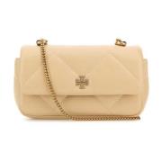 Tory Burch Stilren Cream Läder Axelväska Beige, Dam