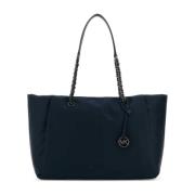 Michael Kors Stor shoppingväska i marinblå nylon, Georgia Blue, Dam