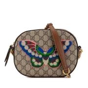 Gucci Vintage Pre-owned Tyg crossbodyvskor Beige, Dam