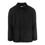 Nn07 Olav Overshirt Klassisk Krage Jacka Black, Herr