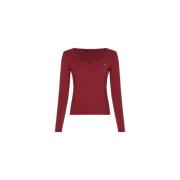 Tommy Jeans V-ringad T-shirt Red, Dam