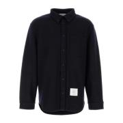 Thom Browne Oversize Midnight Blue Bomullsblandning Skjorta Blue, Herr