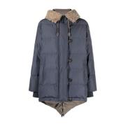 Brunello Cucinelli Blå Aw23 Dam Parka Jacka Blue, Dam