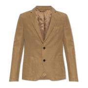 Officine Générale Blazer med linnefinish Brown, Herr