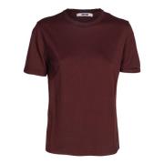 Mauro Grifoni Dam bomull T-shirt med rund hals Red, Dam